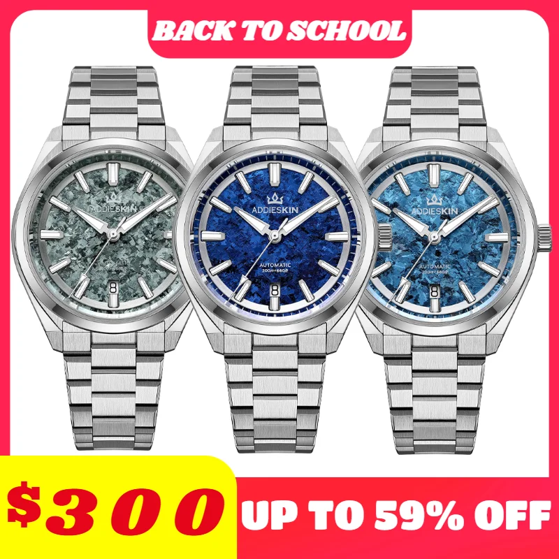 ADDIESKIN K006 Men's Automatic Watch Crystallized Titanium Dial 200m Waterproof Miyota 9015 BGW9 Luminous Outdoor Sports Diver
