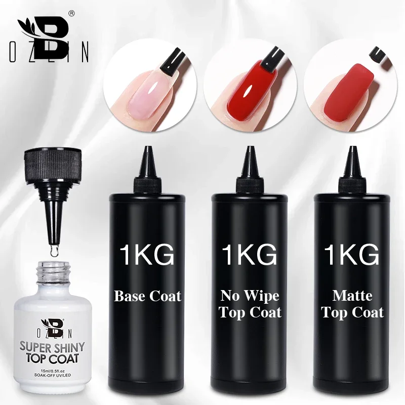 BOZLIN 1KG Super Shinny Top Coat UV Base Gel Polish Matte Top Coat rinforza Gel Shinning di lunga durata Soak Off Nail Art vernice