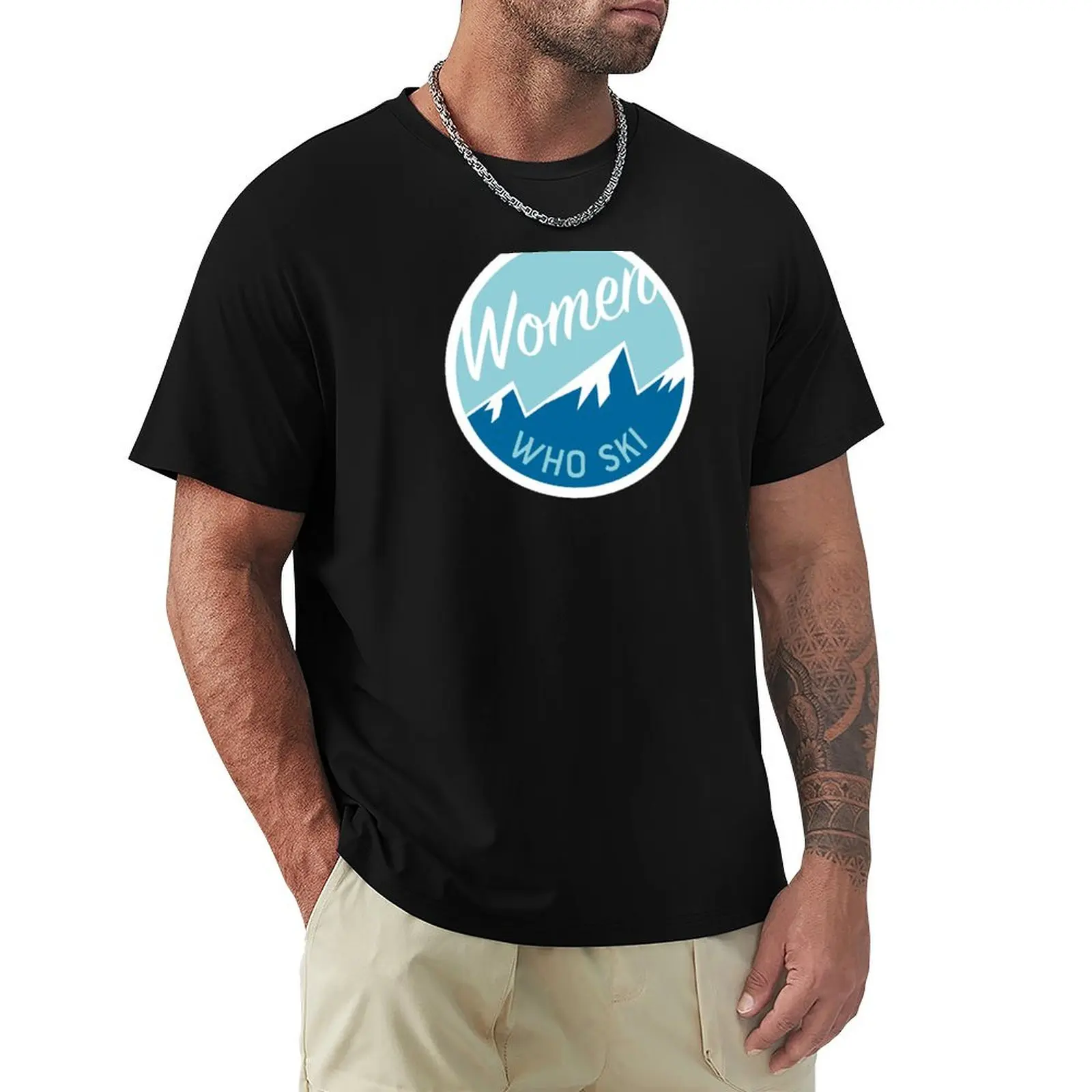 

Women Who Ski Logo Gear T-Shirt blue archive tops mens designer t shirt