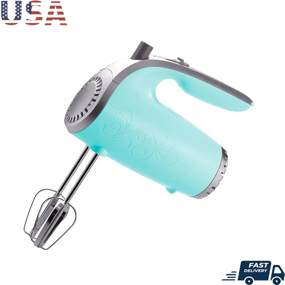 

New Lightweight 150W Electric Hand Mixer 5-Speed Ergonomic Design Durable Chrome Beaters Dishwasher Safe Ideal Baking Cooking
