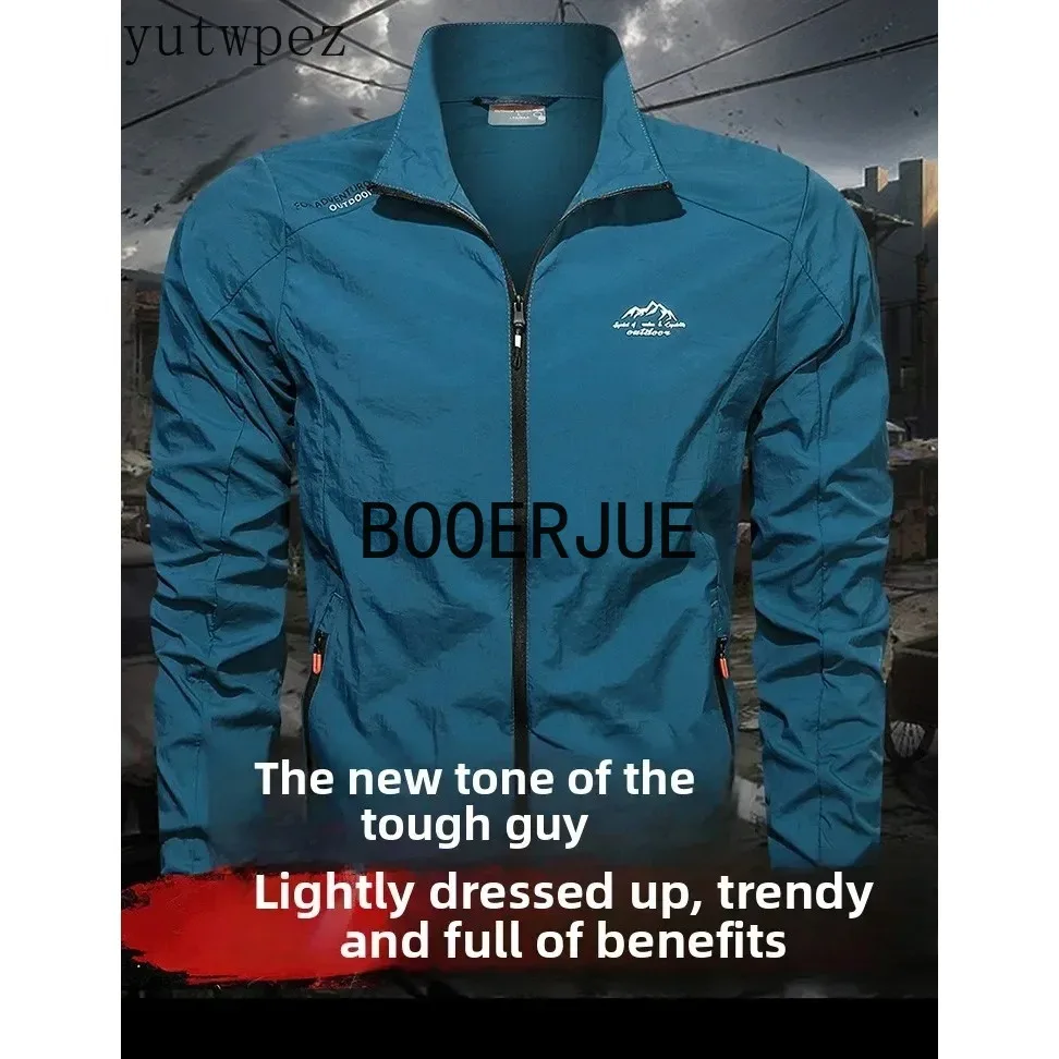 Men Summer UPF100+ Windbreaker Zip Pockets Breathable Ultra-light Clothes Outdoor Thin Camp Jackets Uv Sun Protection Skin Coats