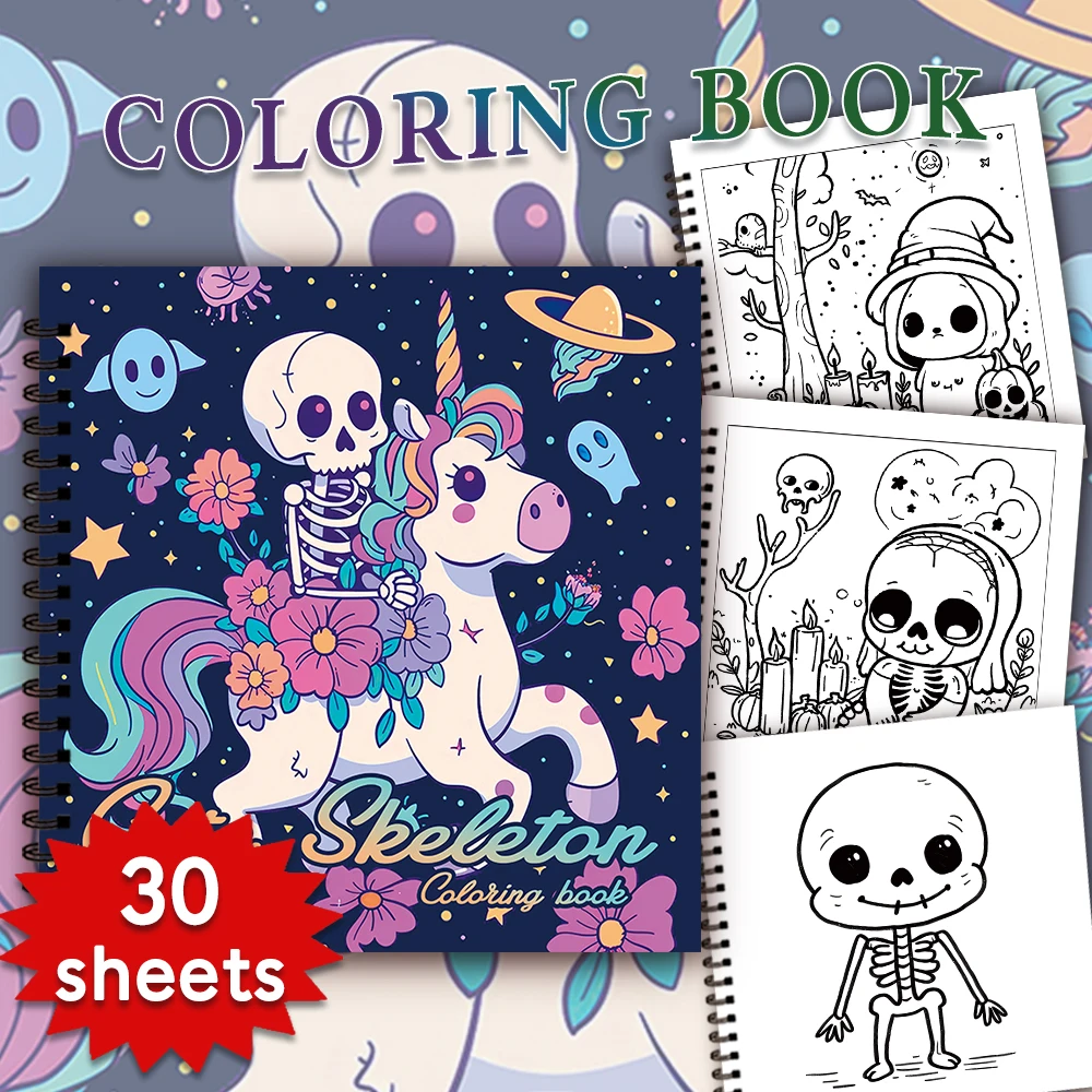 30 Sheets Spiral Coloring Book, 8.3x 8.3in100gsm Thick Paper for Adult Teenagers for Emotional Relief, Christmas Gift