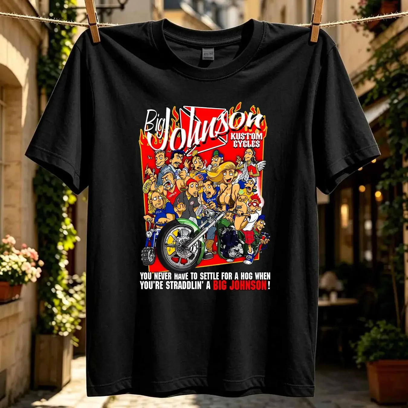 washed T Shirt Big Johnson 2009 d Funny Size Medium vintage Washed fashion Top For Everyday Wear graphic homme Stylish