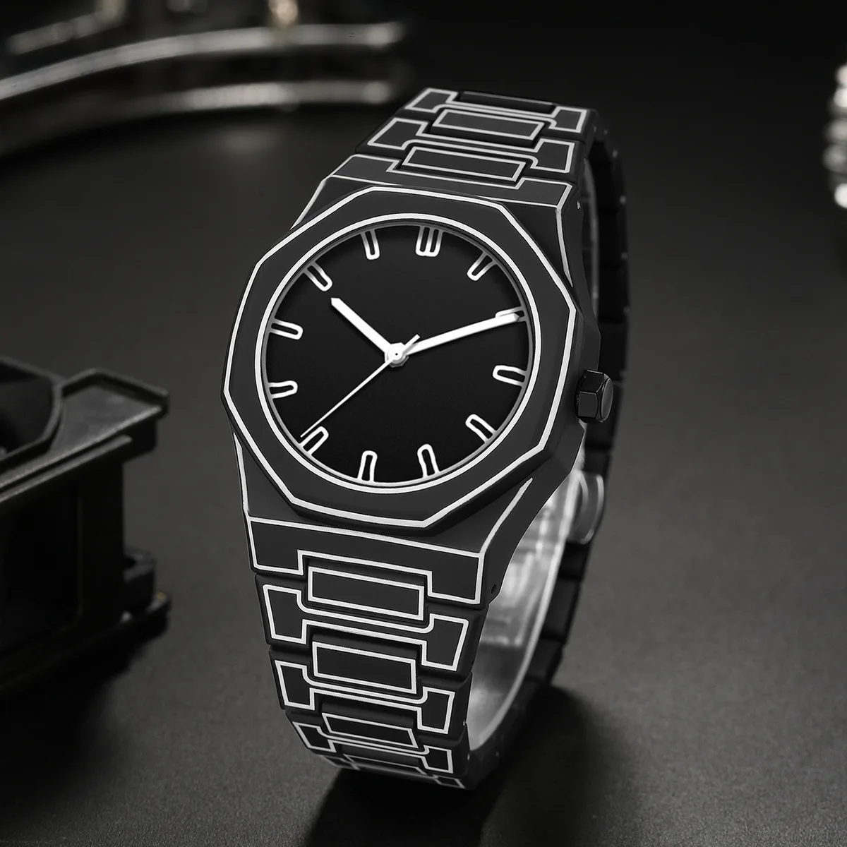 ساعات كوارتز للرجال قرص إبداعي موضة بسيطة مقاومة للماء ساعات رجالية كلاسيكية من الفولاذ ساعة رجالية Relogio Masculino