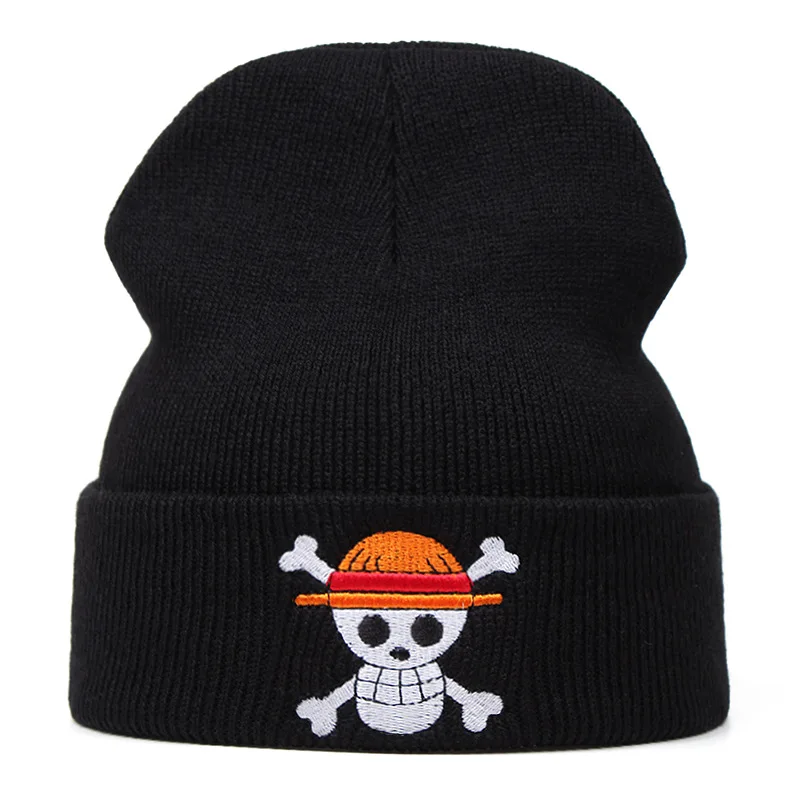 Anime Knitted Hat Luffy Trafalgar Law Hat Cosplay Adult Unisex Cap Cartoon Costume Luffy Straw Hat Accessories