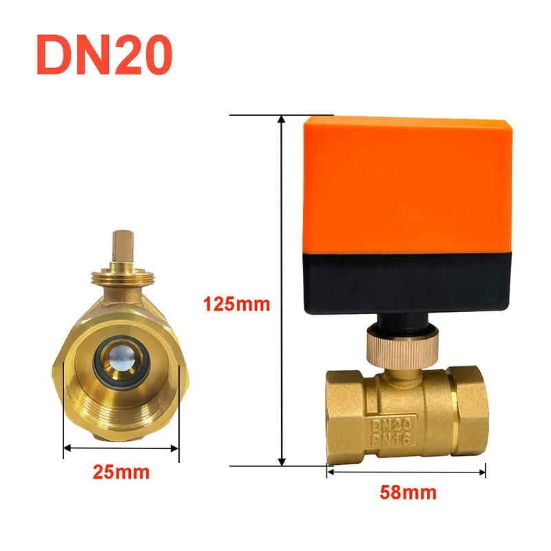 1/2" 3/4" 1" 2" motorisierter Kugelhahn 3-Draht 2 Steuerung Messing elektrischer Kugelhahn für Wasser/Öl/Flüssigkeit 220V 12V 24V – Detail 4
