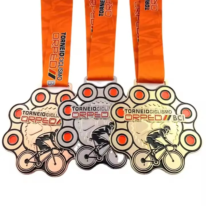 

Personalised New Bicycle Medals Custom Zinc Alloy Metal Cycling Bicycle Medals