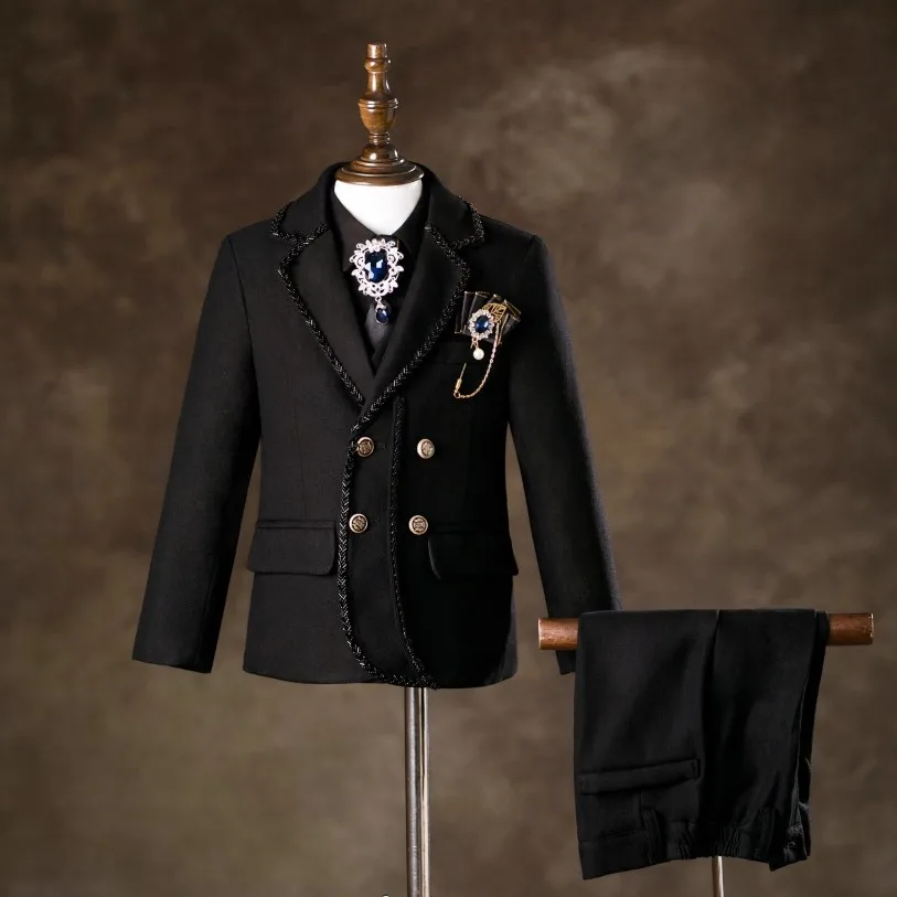 

Birthday Baptism Party Piano Performance Costume Easter Eid Boys Host Blazer Sets A4793 6PCS Children's Suits Wedding