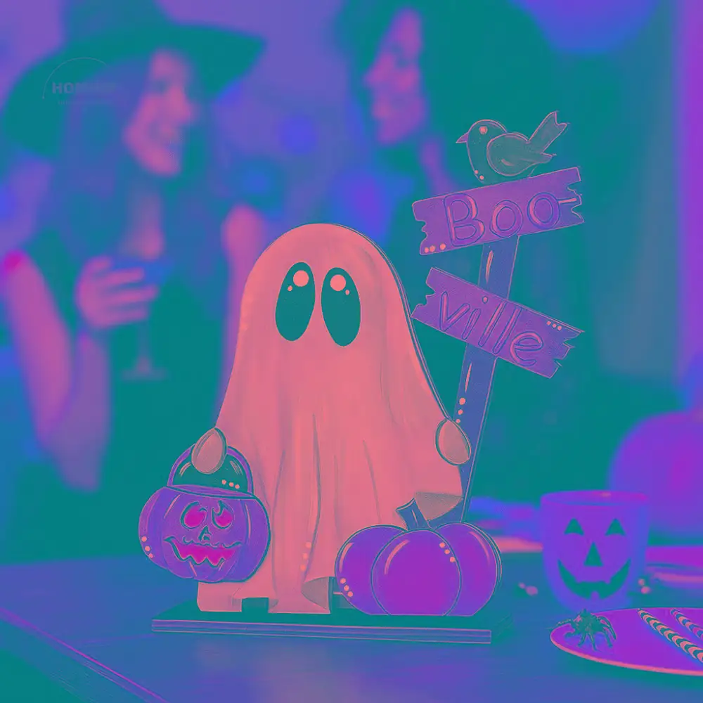 

Wooden Pumpkin Ghost Ornament Ghost Pattern Handmade Halloween Pumpkin Ornament Funny Wooden Ghost Decoration Halloween Party