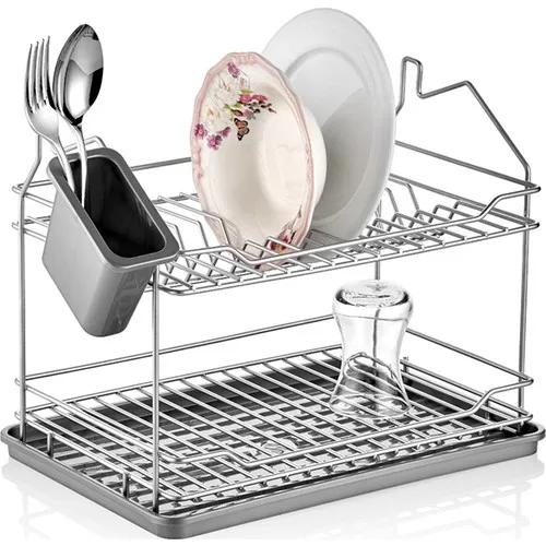 Lalezar LZR-558 Gray Two-Layer Dish Rack