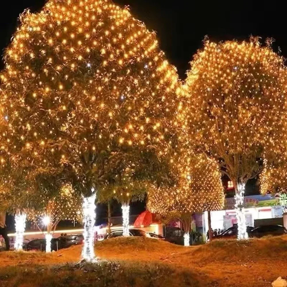 الاتحاد الأوروبي التوصيل شبكة ليد شبكة سلسلة ضوء مقاوم للماء 3 اللون الجنية ضوء جارلاند 3mx2m 1.5x1.5M عيد الميلاد صافي أضواء فناء الإضاءة