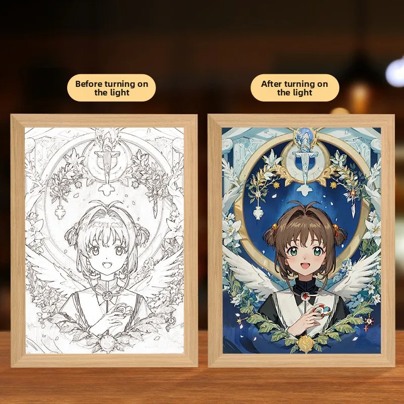 22cm/8.66in Cardcaptor Sakura 3D Light Painting Lamp Led Night Table Top Bedroom Decoration Anime Peripherals Party Supplies Toy - Detail 1