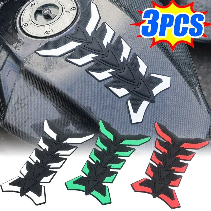 

Motorcycle 3D Fishbone Sticker Motorbike Oil Tank Rubber Fishbone Decals Motorcycle Fuel Tank Styling Modification Accessories