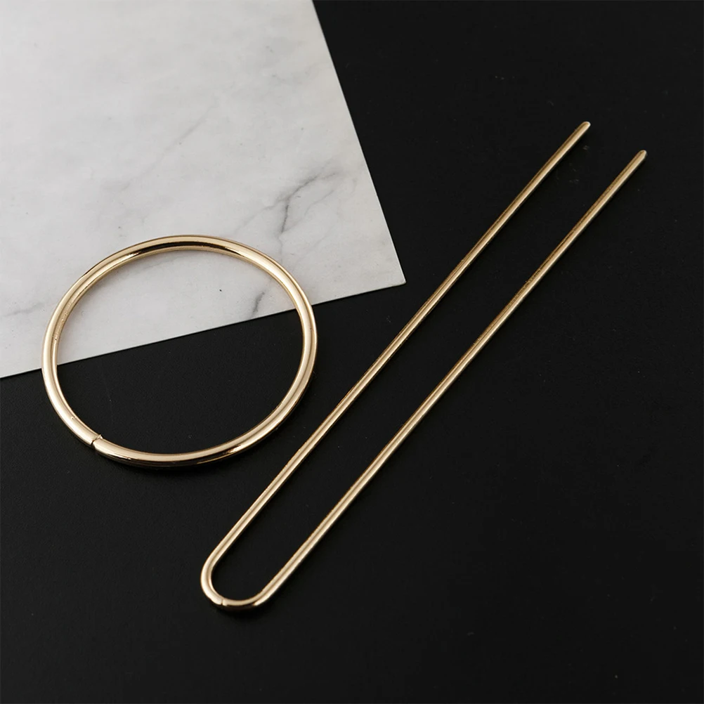 

4 set 4 Sets Metal Hairpin U Shaped Alloy Hair Fork Bun Hair Stick Clip for Women Girls Daily Party Wedding Decoration