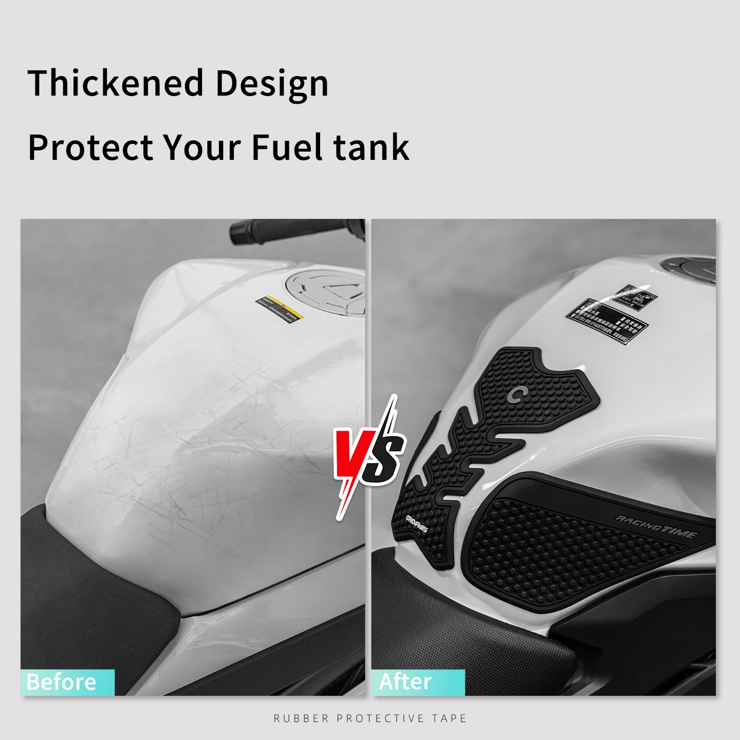 

Universal Anti-Slip Motorcycle Fuel Tank Pad Rubber Fish Bone Sticker Easy to Install Wear-Resistant Tank Pad