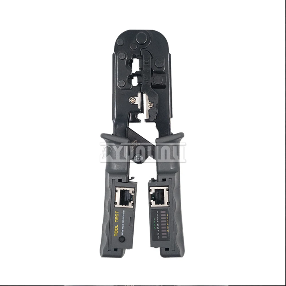 Network Cable Pliers 3-in-1 Internet Phone Crystal Head Crimping Pliers Three-Purpose Tester for Stripping + cutting + crimping