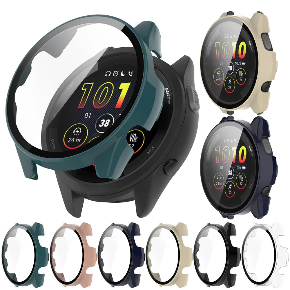 Schutzhülle für Garmin Fore runner Displays chutz hülle Vorläufer Musik abdeckung PC 2 in1 Shell gehärtete Glas folie