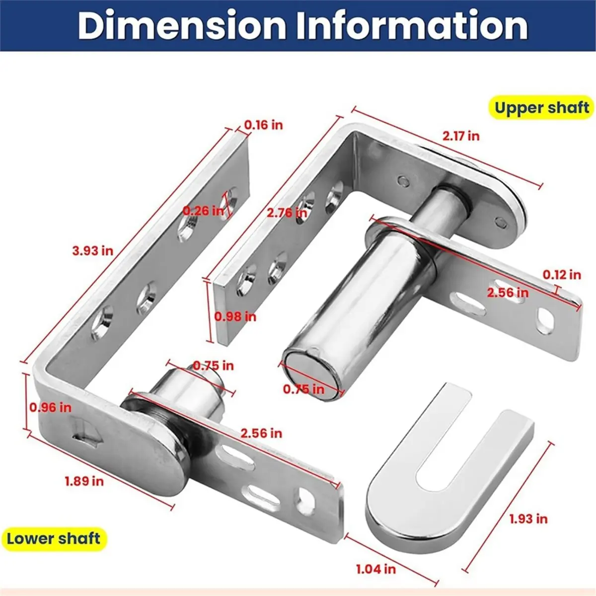 【UPGRADED VERSION】Self Closing Saloon Door Hinges, 304 Stainless Steel Self-Return Dual Swing Cafe Hinges for Bar, Patio Large S