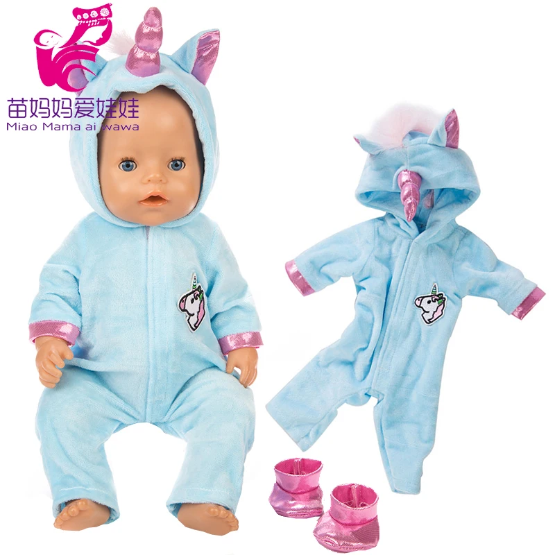 Doll Clothes for 43cm Baby New Born Doll Clothes Coat Unicorn Hoodie Set Baby Doll Christmas Clothes Unicornio Outfit for Doll