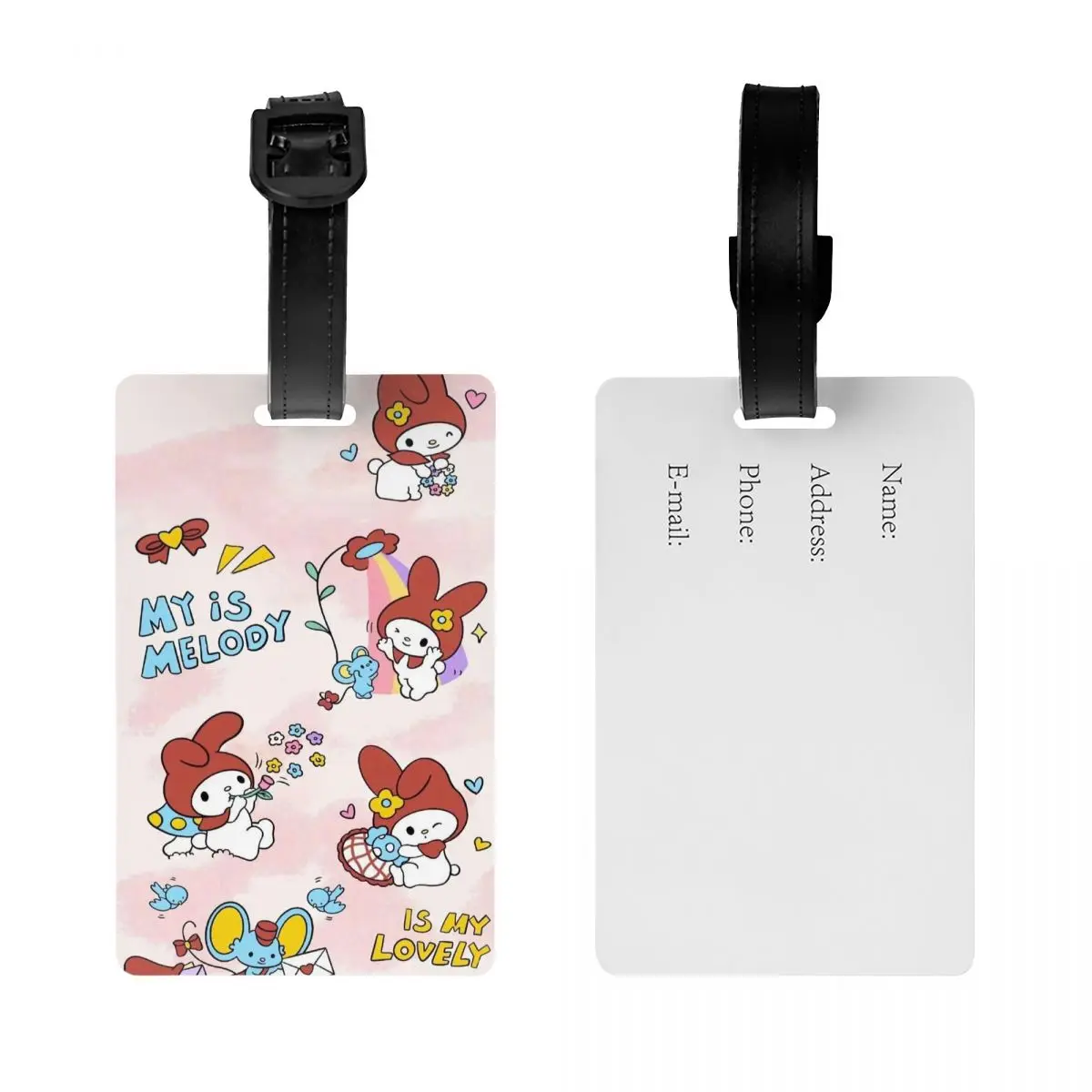 Custom Cartoons Melody Luggage Tag Travel Bag Suitcase Privacy Cover ID Label