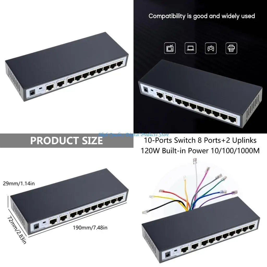 

U2JE Switch Home NetworkBox10/100/1000Mbps Rj45 Office Wlan Splitter with VLAN Lsolation Function