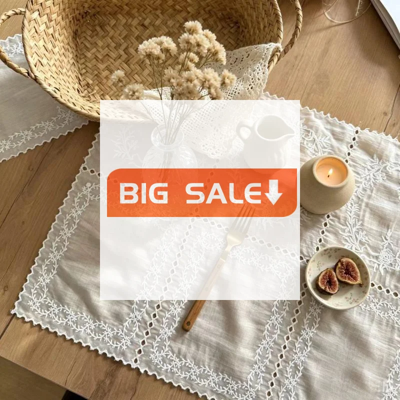 New Flower Lace Placemats Soft Lightweight Table Cup Mat Square French Cloth Napkins Table Home Decoration