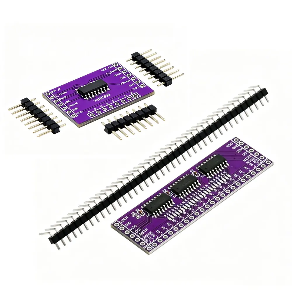 74HC595 3.3-5V Single-chip microcomputer serial-to-parallel pin IO expansion module output port expansion 3 to 24pin LED control