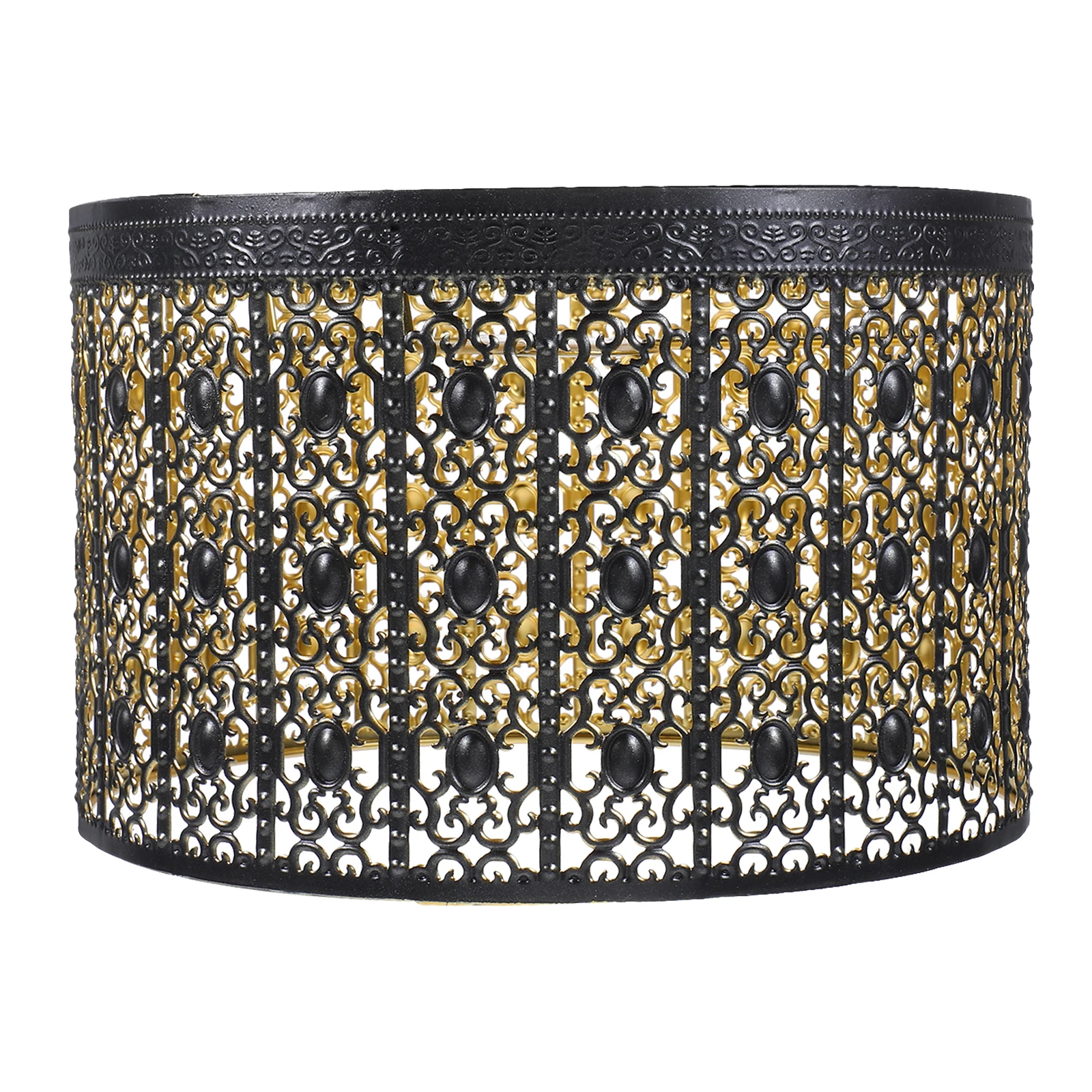 

Modern European Style Iron Lampshade Cylinder Hollow Design Durable Decorative Light Shade For Bedroom Home Office Large Metal
