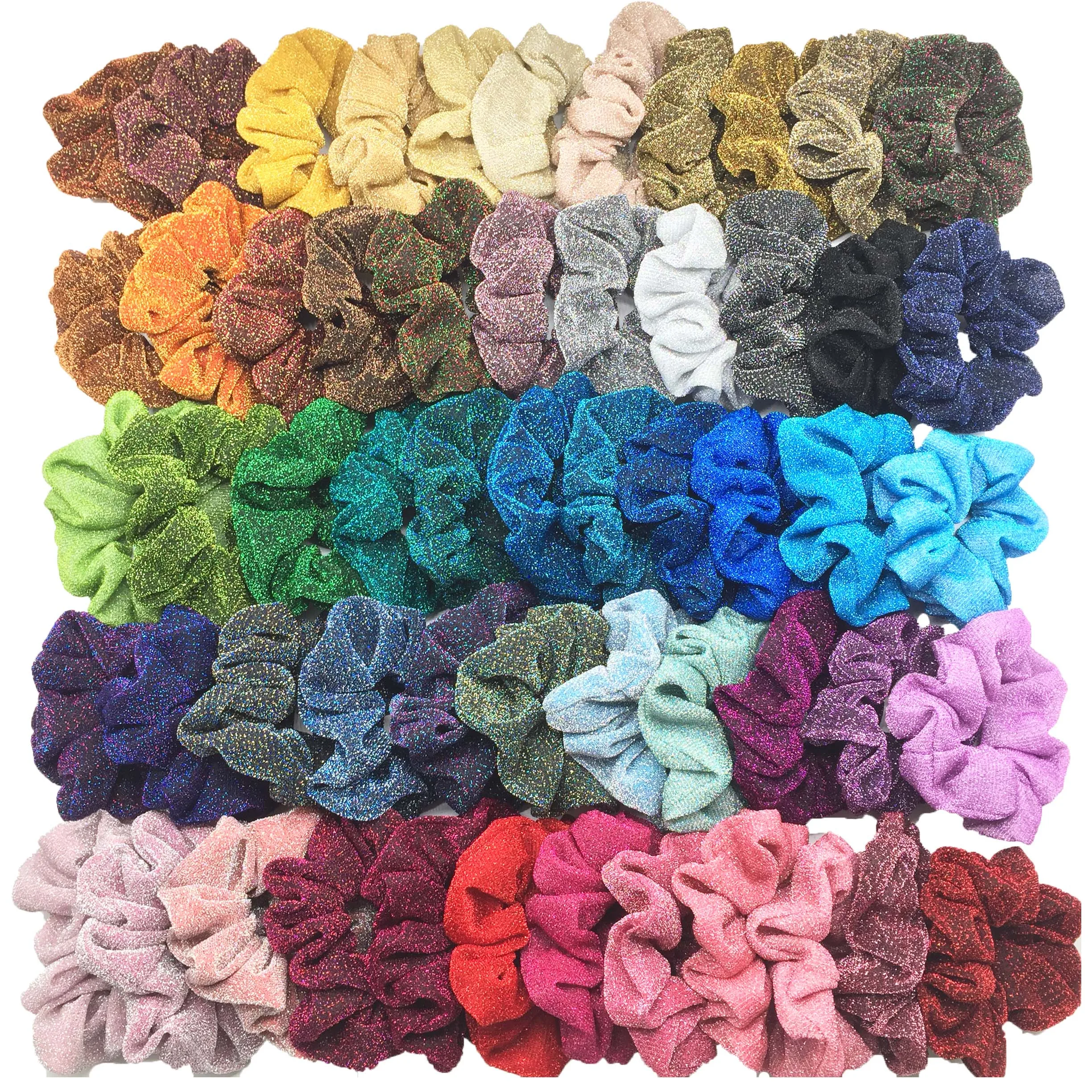 10 szt. Dziewczyny świecące cekiny Scrunchies do włosów elastyczne gumki do włosów liny kucyk posiadacze opaski gumowe Shinny Bling dla kobiet