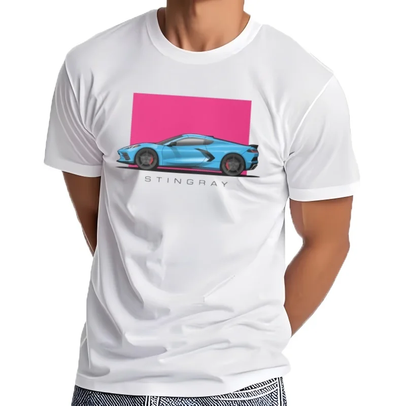 Camiseta de Chevy Corvette C8 Blue Illustration, camisa 100% de algodón, Chevy C8 Corvette C7 Corvette Stingray