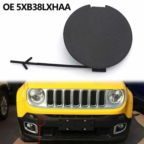 판매 블랙 앞 범퍼 견인 후크 아이 캡 커버 Jeep Renegade 2015-2019 5XB38LXHAA 자동차 액세서리에 적합