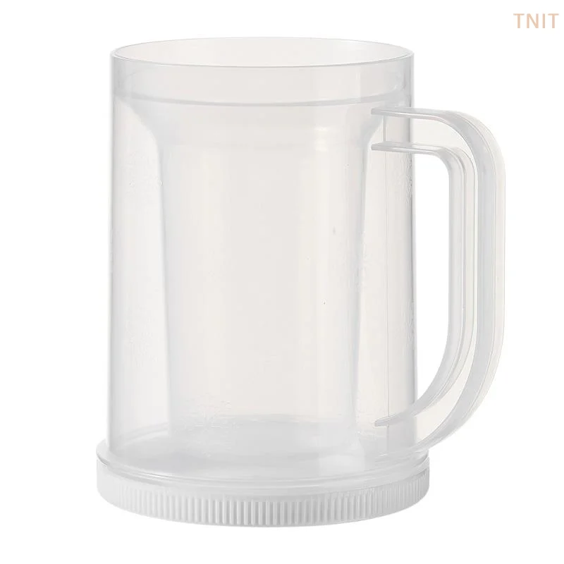 Double Wall Freezer Ice Mugs Creativity Beer Mug Liquid Freezer Refrigerator Cup Cold Chilled Drink Cups Bar Kitchen Drinkware