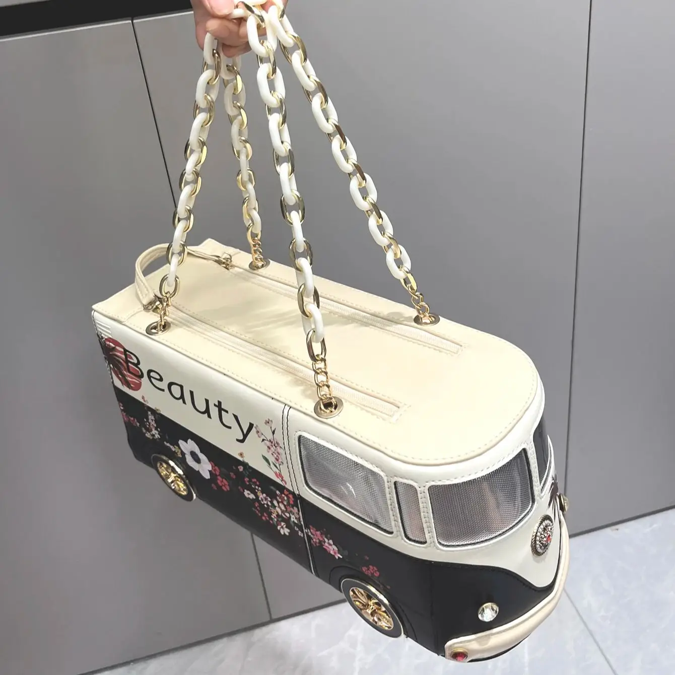 Luxury Designer Purses and Handbags funny bus shape bag pu leather Woman\'s bag Purse High quality Party Wedding bag