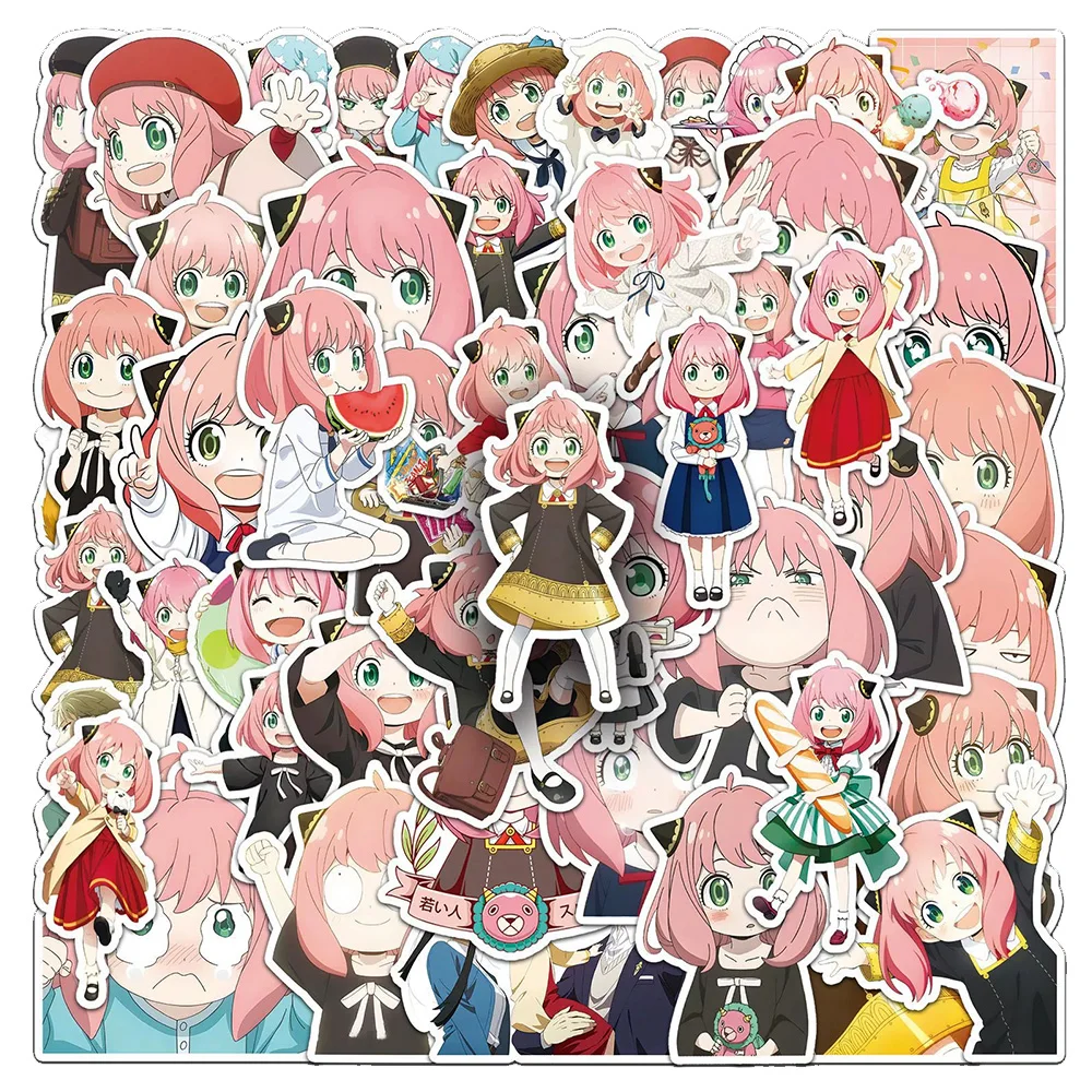 

10/30/50pcs SPY×FAMILY Anime Anya Forger Stickers Cute Cartoon Girl Decals Water Bottle Phone Notebook Sticker Decoration Gift