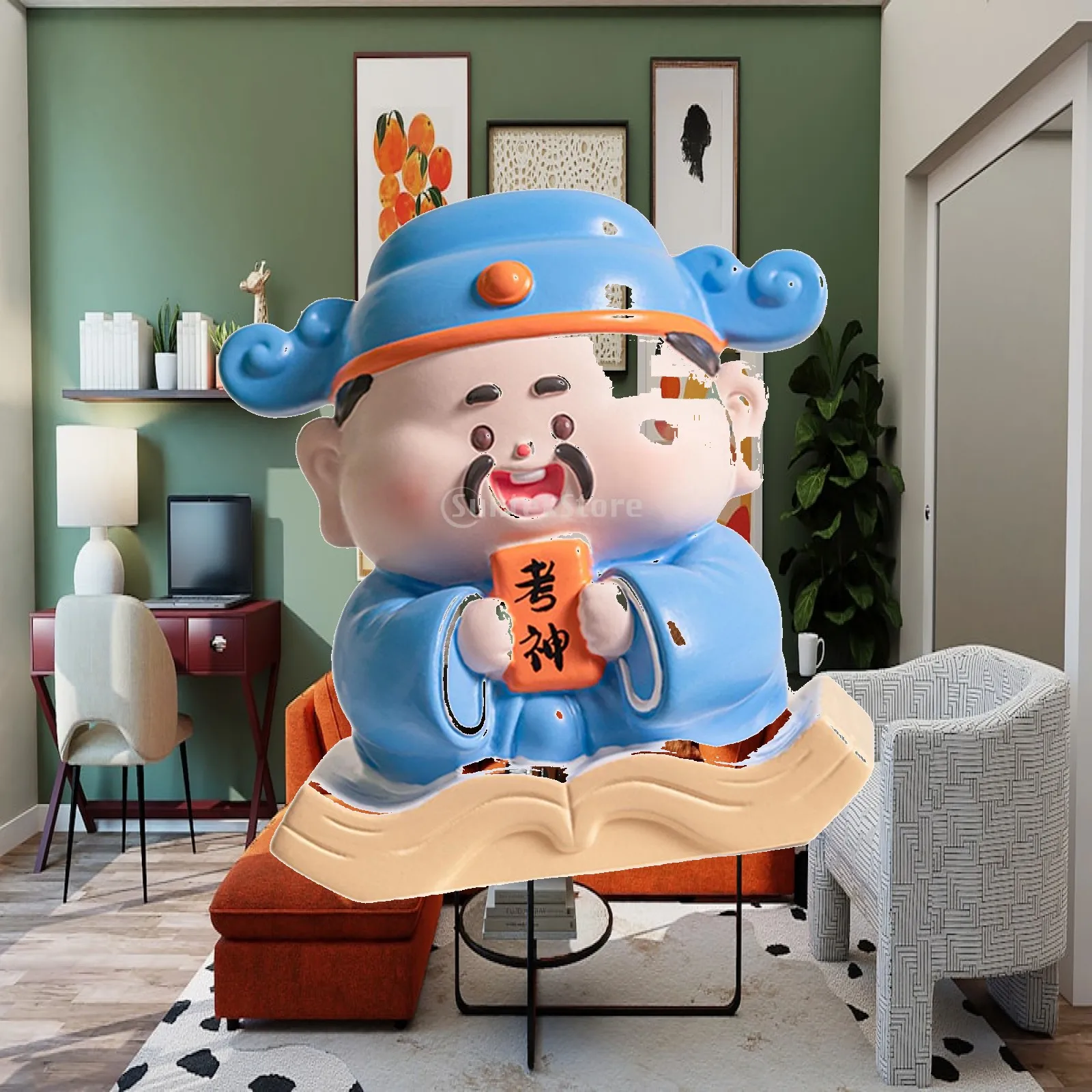 Chinese God Figurine Decorative Statue Craft Portable Multipurpose Small Desktop