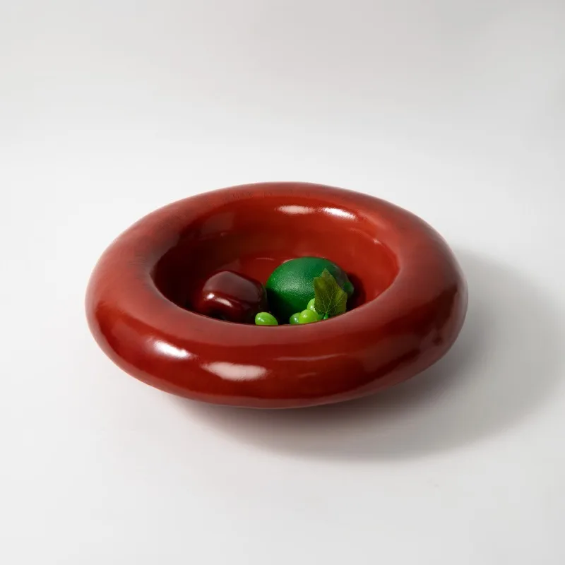 

Креативная простая винтажная тарелка с фруктами, скандинавская гладкая смола, журнальный столик для гостиной, настольная декоративная тарелка, роскошное украшение для дома