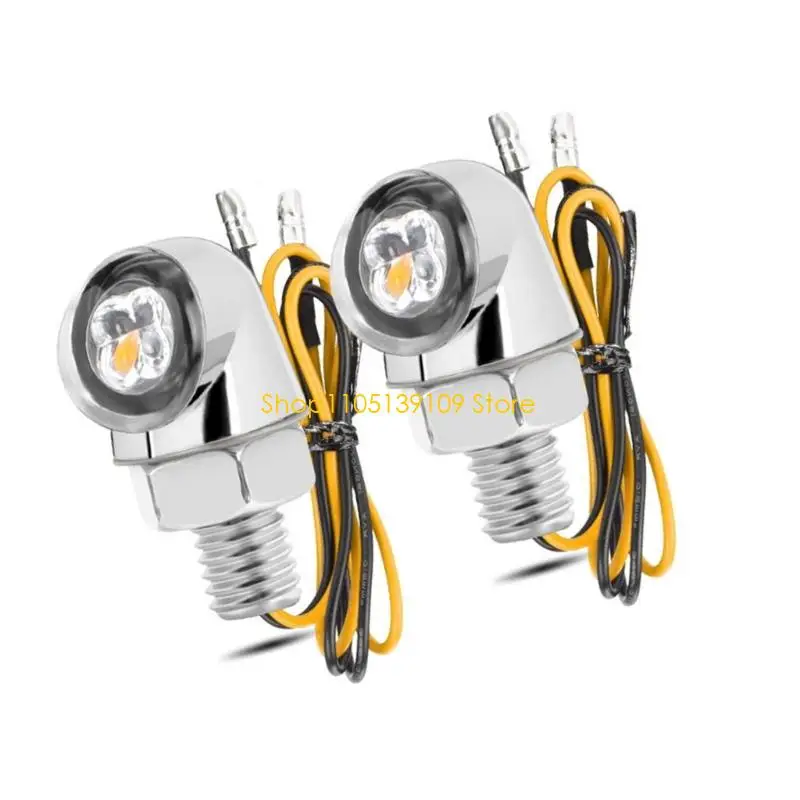 مؤشرات LED للدراجات النارية الرجعية بإطار من الألومنيوم وأضواء ذات لونين، تركيب سريع بنفسك #2