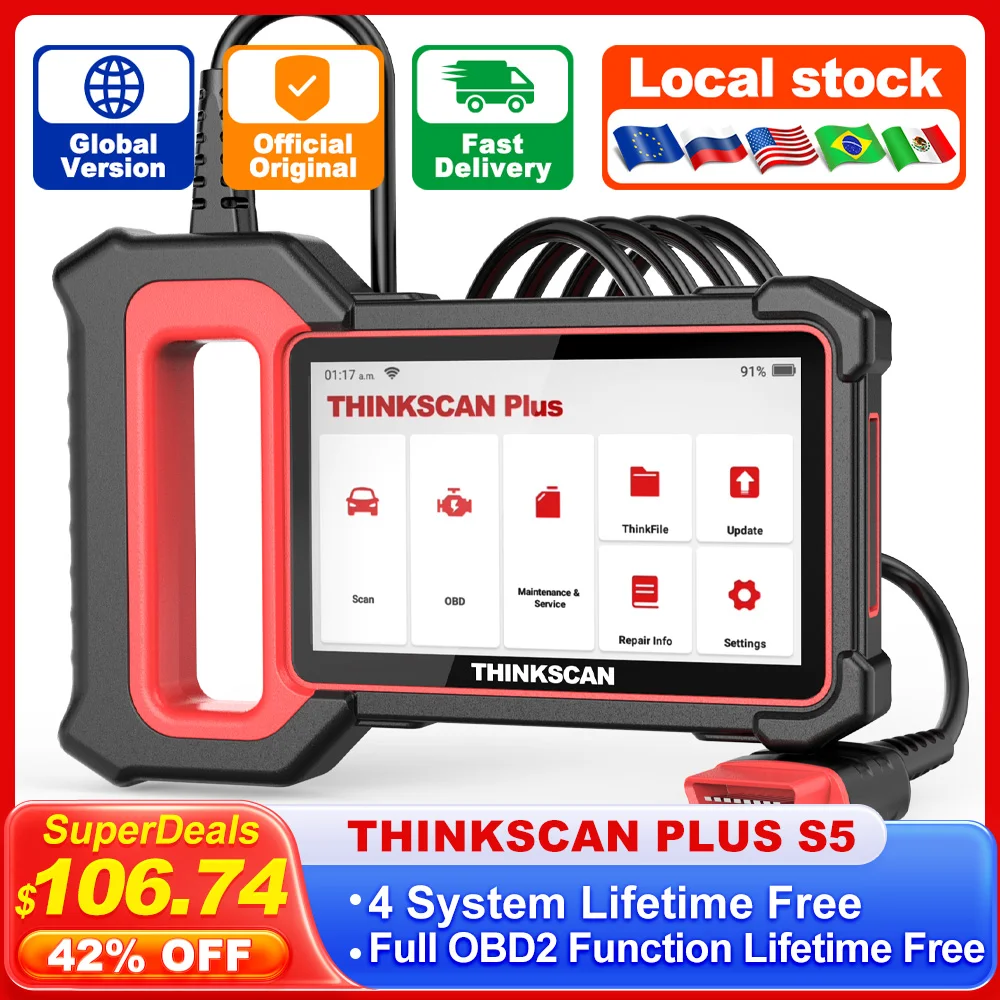 

THINKCAR THINKSCAN PLUS S5 S6 Car Diagnostics OBD2 Scanner ECM ABS SRS TCM Engine System Code Reader Automotive Scan Tools