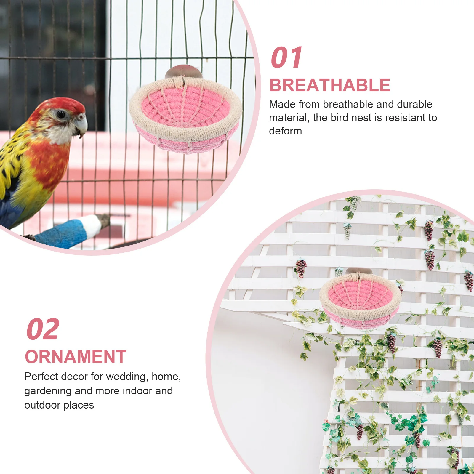 

Resistant Deform Nest Woven Birdhouse for Birds Parrot Breeding Sleeping Home Garden Bird Nest Birdhouse Decor