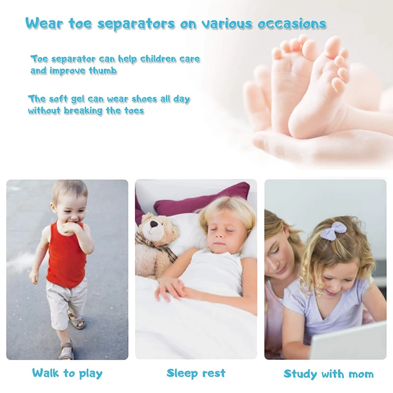 Pexmen 2/4 قطعة فواصل أصابع القدم مصحح الورم للأطفال فواصل أصابع القدم مزيلات مسامير القدم المطرقة لأصابع القدم #6