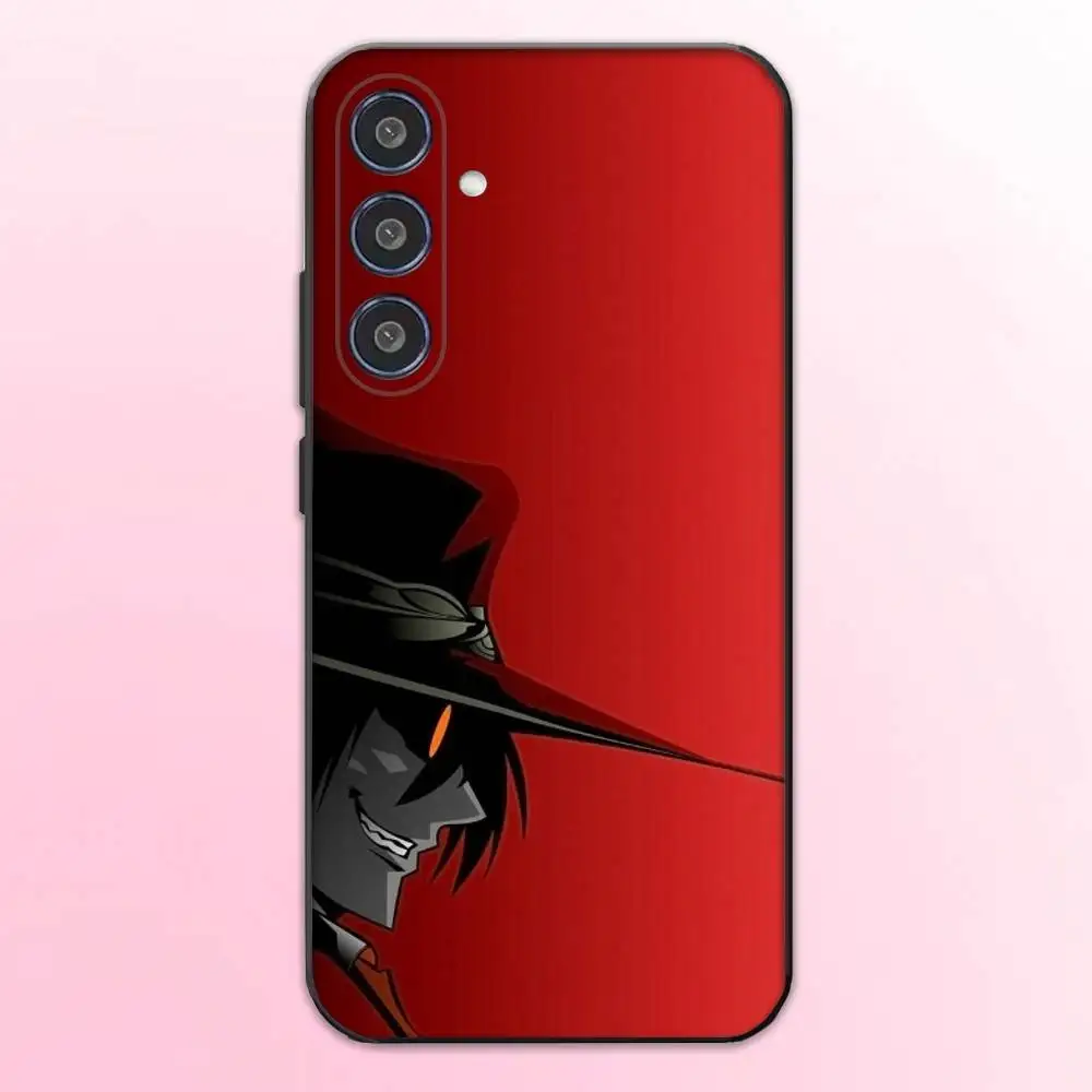 H-HELLSING 만화 전화 케이스 삼성 갤럭시 A73,A72,A71,A70,A53,A52,A51,기타 소프트 블랙 커버