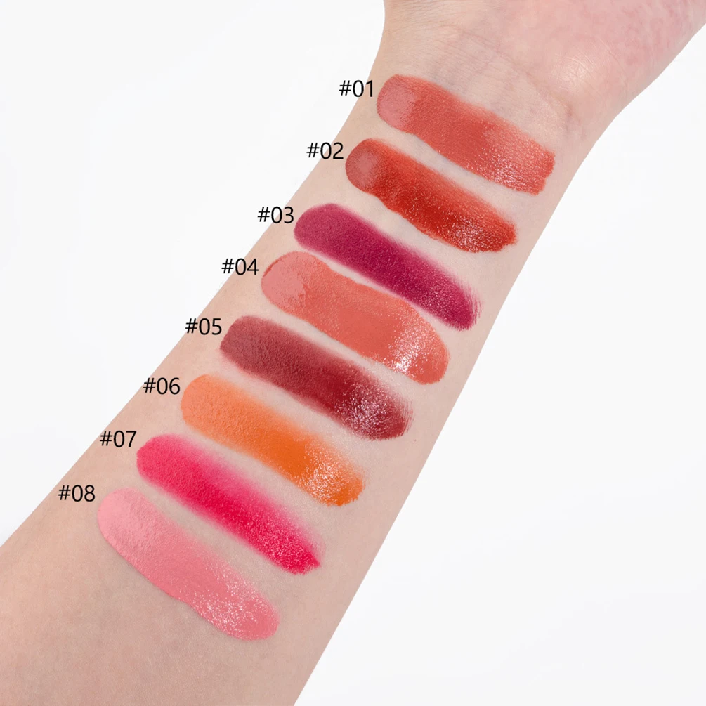 Maquillaje de rubor líquido de etiqueta privada vegana, venta al por mayor, logotipo personalizado, tubo plateado, 8 colores, maquillaje de mejillas de larga duración, colorete