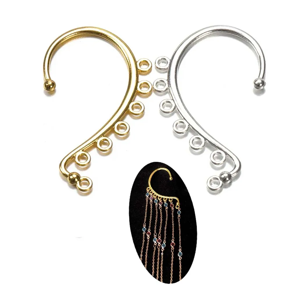 10pcs French Lever Earring Settings 36x60mm With 7 Holes Ear Hooks Base Blank For Diy Making Dangle Earrings Accessories Women
