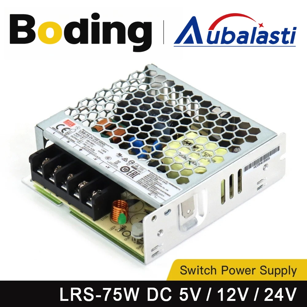 

Оригинальный источник питания Aubalasti MW MeanWell LRS-75W 12 В 6 А/24 В 3,2 А для контроллера лазерного гравировального станка