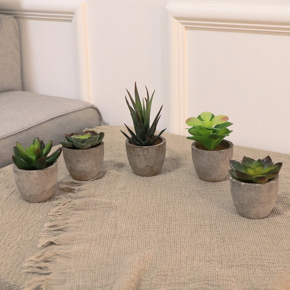 

5 Pcs Fake Bonsai Simulated Succulent Plant Indoor Plants Green Artificial Succulents Decorate Decoration