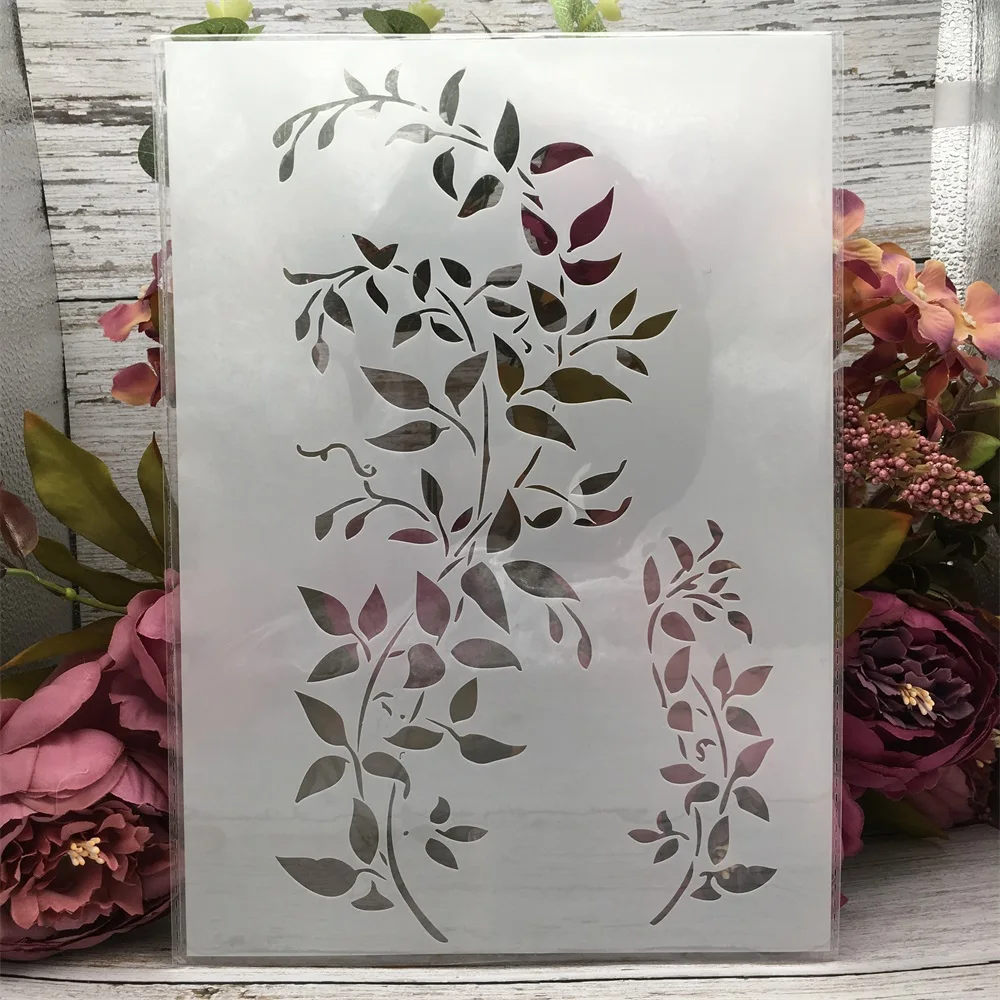 A4 Size 29*21cm Tree Vine Leaves DIY Layering Stencils Wall Painting Scrapbook Coloring Embossing Album Decorative Template