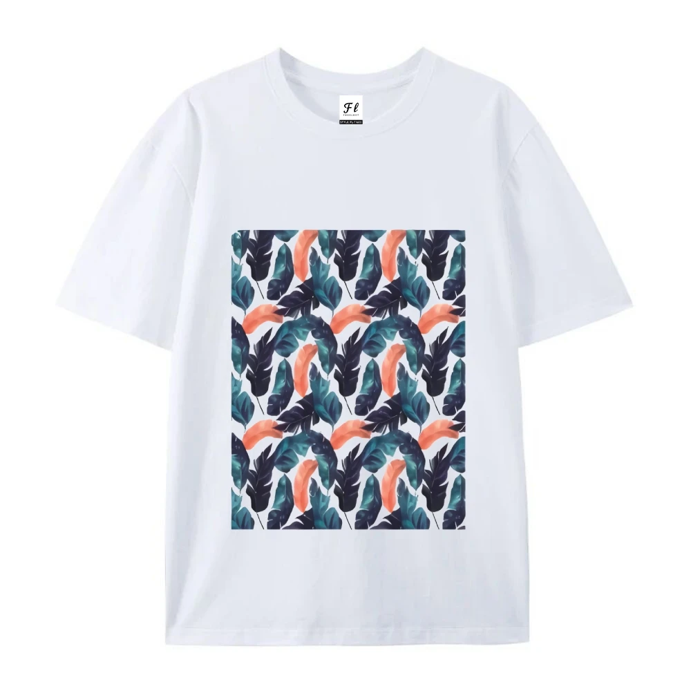 Tropische Bladeren T-shirt Bloemenpatroon Print Zomer Casual Losse Korte Mouwen Unieke Ontspannende Frisse Comfortabele Doek Pick Tops