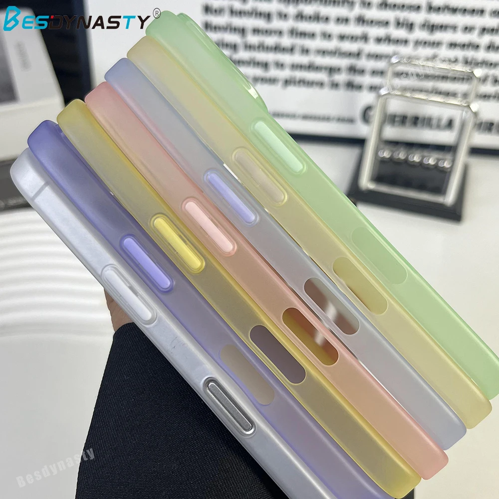 Luxury 0.3mm Ultra Thin Matte Armor Translucent Case For iphone 16 Pro Max 16 Pro TPU Silicone Soft Cover 16 Color Funda 16 Plus