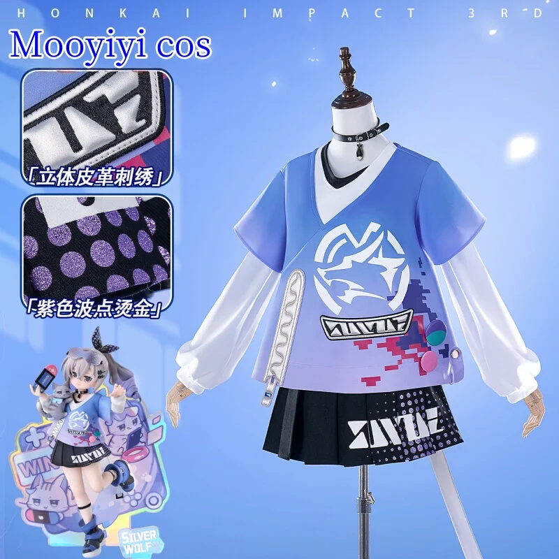 

Silver Wolf Cosplay Costume Halloween and Christmas Comic Exhibition Game Honkai: Star Rail S-XL Maomao Cat Cute cos jk dress