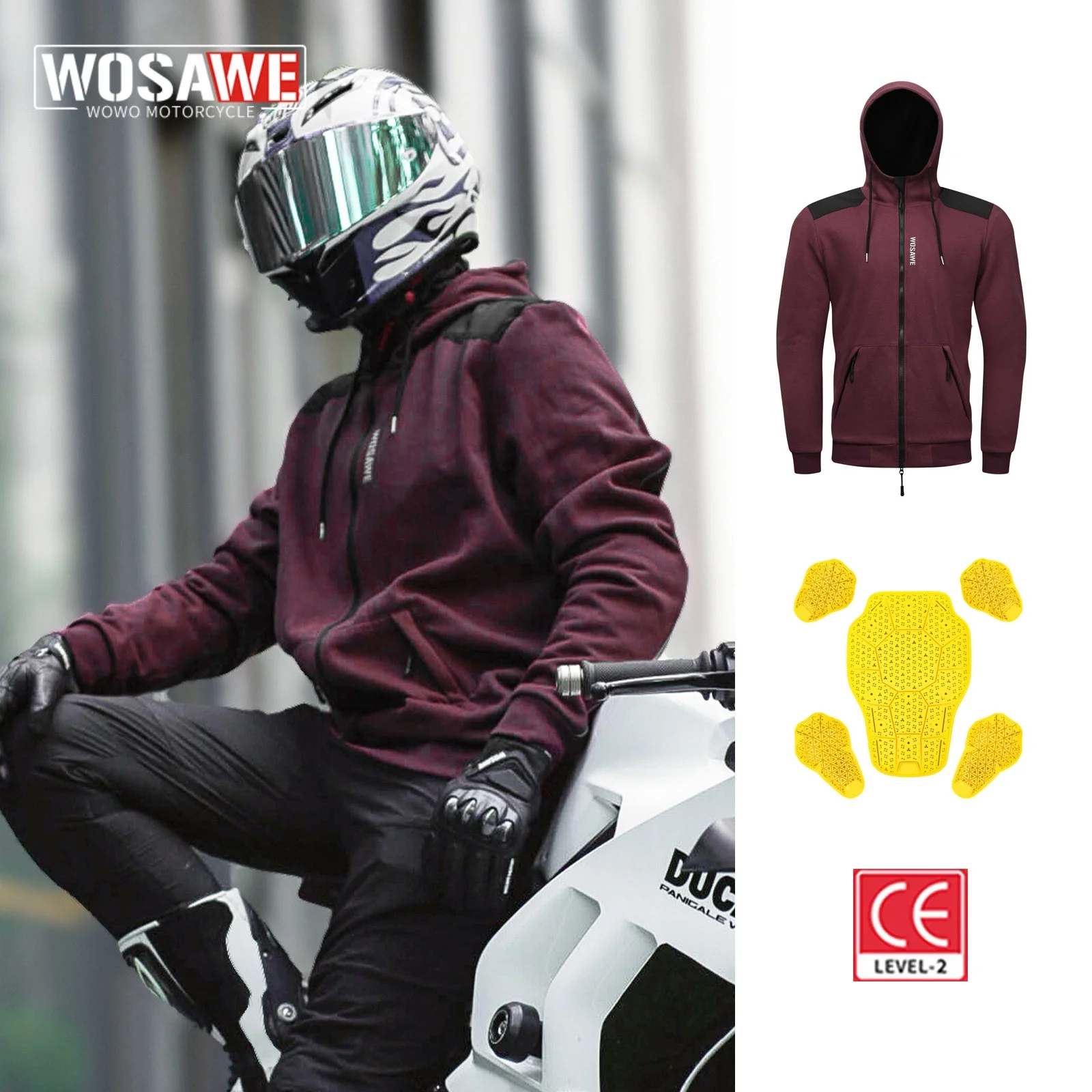 

WOSAWE New Motorcycle Jacket Winter Warm Riding Casual Commuter Motorcycle Riding Clothes Cycling Jacket Top For Men And Women